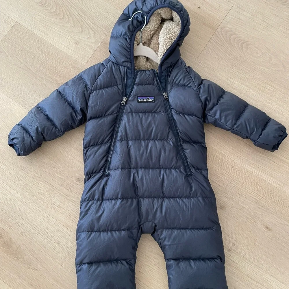 Patagonia Hi Loft Down Bunting Blue 3-6 months - Picture 2 of 9